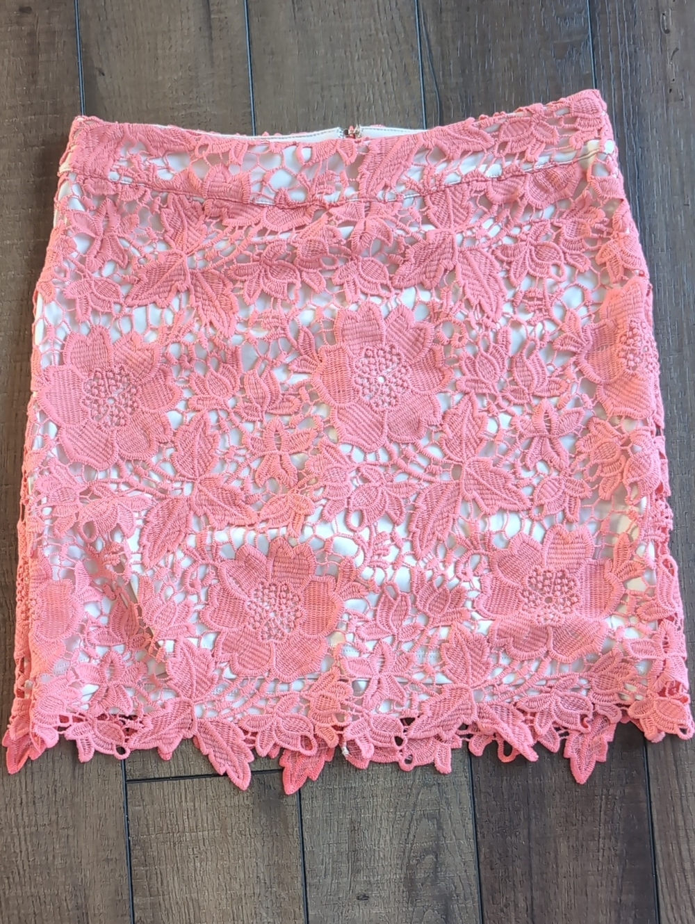 NWT Loft Floral Lace Mini Skirt - Coral